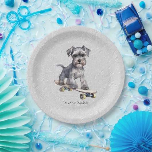 Wasserfarbenminiatur Schnauzer Papierplatte Pappteller (Party)