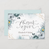 Wasserfarbenminze Grüne Rose Danke Karte (Vorne/Hinten)