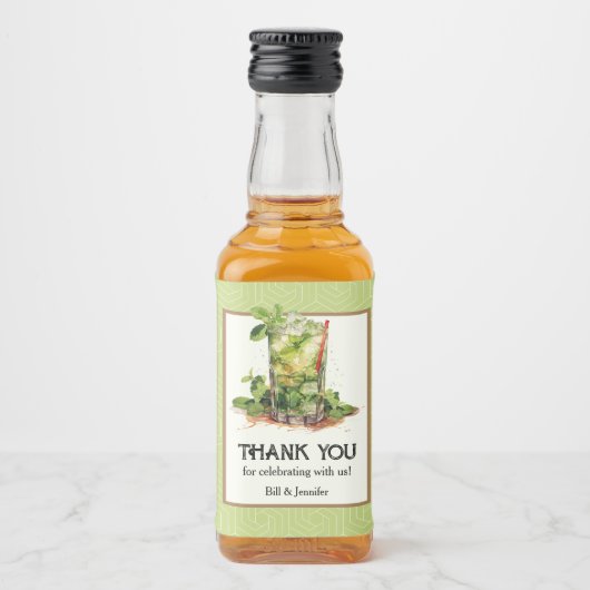 Wasserfarbenminze Julep Derby Alkoholflaschenetikett (Vorderseite)