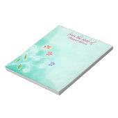 Wasserfarbenminze mit Whimsical-Blume Notepad Notizblock (Rotiert)
