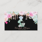 Wasserfarbenmischung Blume Rose Gold Tropfen Bäcke Visitenkarte (Vorderseite)