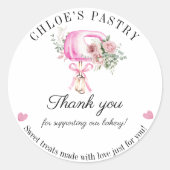 Wasserfarbenmischung Blumengebäck Dank Sticker (Vorderseite)