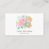 Wasserfarbenmischung mit Rose Bäckerei, Catering Visitenkarte (Vorderseite)