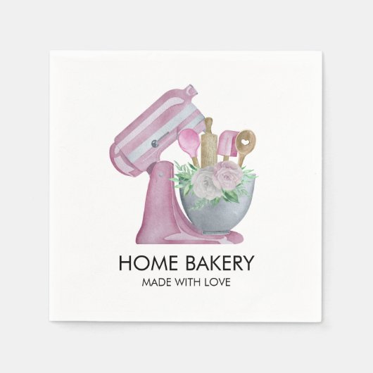 Wasserfarbenmischung und Blume Backen Serviette (Vorderseite)