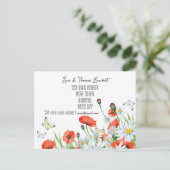 Wasserfarbenmohn Daisy Adressenänderung Ankündigungspostkarte (Stehend Vorderseite)