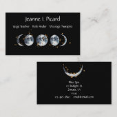 Wasserfarbenmondphase mit Sternen Visitenkarte (Vorne/Hinten)