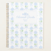 Wasserfarbenmonogramm-Hydrangea-Bows Planer (Vorderseite)