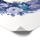 Wasserfarbenmoon Mystische Himmelsblume Lila Poster (Ecke)