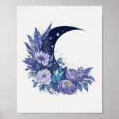Wasserfarbenmoon Mystische Himmelsblume Lila Poster (Vorne)
