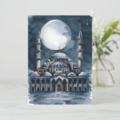Wasserfarbenmoschee Feiertagskarte (Stehend Vorderseite)