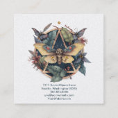 Wasserfarbenmotte und Blume Geometrisch Quadratische Visitenkarte (Rückseite)