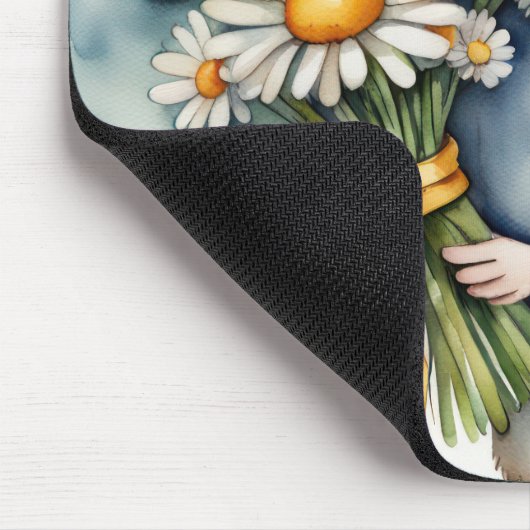 Wasserfarbenmouse mit Daisy-Bunch Mousepad (Ecke)