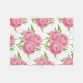 Wasserfarbenmuster aus Peony-Bouquet Fleecedecke (Vorderseite (Horizontal))