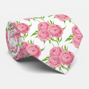 Wasserfarbenmuster aus Peony-Bouquet Krawatte