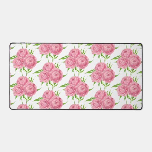 Wasserfarbenmuster aus Peony-Bouquet Schreibtischunterlage (Vorderseite)