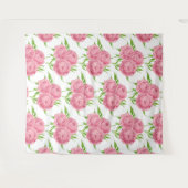 Wasserfarbenmuster aus Peony-Bouquet Wandteppich (Vorderseite (Horizontal))