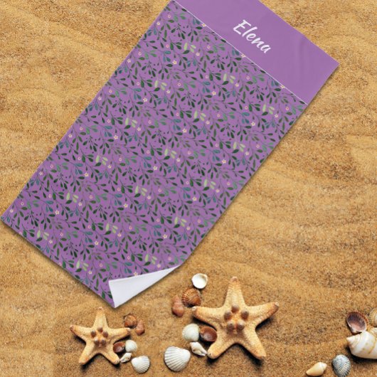 Wasserfarbenmuster, grüne Blattbezeichnung Strandtuch