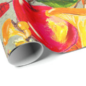 Wasserfarbenmuster im Herbst mit Blätter Geschenkpapier (Rolleneckpunkt)