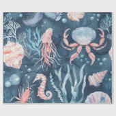 Wasserfarbenmuster: Korallenriff - Freuden Geschenkpapier (Flach)