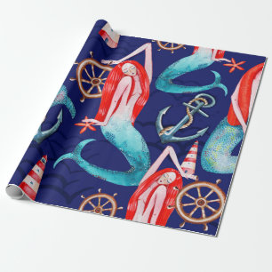 Wasserfarbenmuster Meer Geschenkpapier