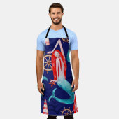 Wasserfarbenmuster Meer Schürze (Getragen)