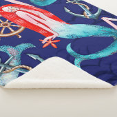 Wasserfarbenmuster Meer Sherpadecke (3/4)