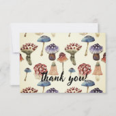 Wasserfarbenmuster mit bunten Pilzen Dankeskarte (Vorderseite)