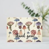 Wasserfarbenmuster mit bunten Pilzen Dankeskarte (Stehend Vorderseite)