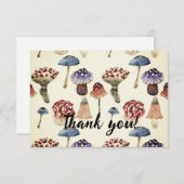 Wasserfarbenmuster mit bunten Pilzen Dankeskarte (Vorne/Hinten)