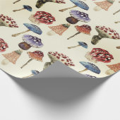 Wasserfarbenmuster mit bunten Pilzen Geschenkpapier (Ecke)