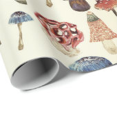 Wasserfarbenmuster mit bunten Pilzen Geschenkpapier (Rolleneckpunkt)
