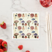Wasserfarbenmuster mit bunten Pilzen Serviette (Beispiel)