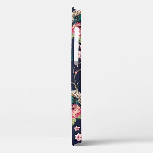 Wasserfarbenmuster Pfau auf einer Baumkirsche,Blum Case-Mate iPhone Hülle (Rückseite / Links)