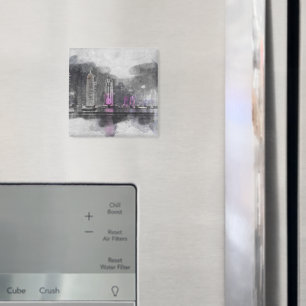 Wasserfarbennacht Katar Magnet