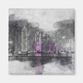 Wasserfarbennacht Katar Magnet (Vorne)