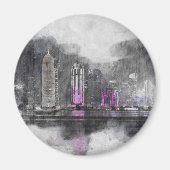 Wasserfarbennacht Katar Magnet (Vorne)