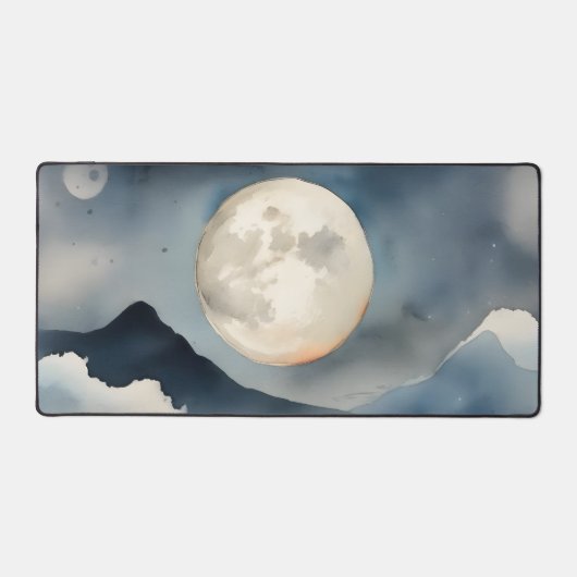 Wasserfarbennacht Mouse Desk Pad Schreibtischunterlage (Vorderseite)