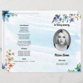 WASSERFARBENNATUR | Vorlage des Beerdigungsprogram (Vorne/Hinten)