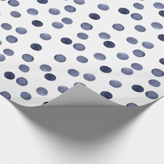 Wasserfarbennavy runcles polka Punkt Hand gezogen, Geschenkpapier (Ecke)