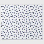 Wasserfarbennavy runcles polka Punkt Hand gezogen, Geschenkpapier (Flach)
