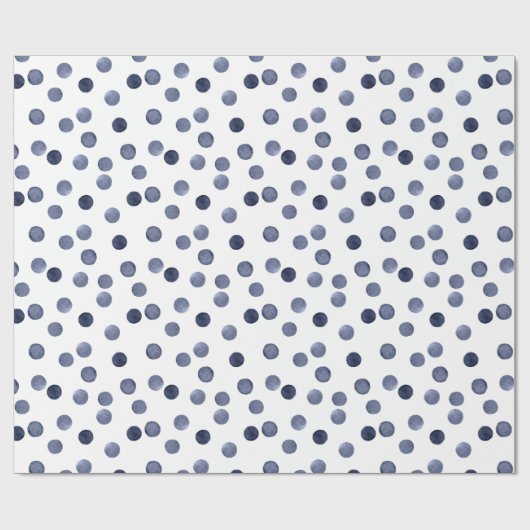 Wasserfarbennavy runcles polka Punkt Hand gezogen, Geschenkpapier (Flach)