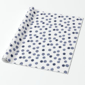 Wasserfarbennavy runcles polka Punkt Hand gezogen, Geschenkpapier (Ungerollt)