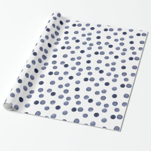 Wasserfarbennavy runcles polka Punkt Hand gezogen, Geschenkpapier