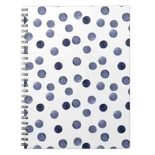 Wasserfarbennavy runcles polka Punkt Hand gezogen, Notizblock