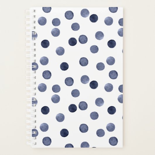 Wasserfarbennavy runcles polka Punkt Hand gezogen, Planer (Vorderseite)