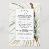Wasserfarbenneutraler Boho Hochzeitspaar Programm (Rückseite)