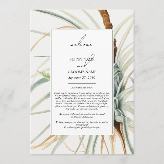 Wasserfarbenneutraler Boho Hochzeitspaar Programm (Vorderseite)