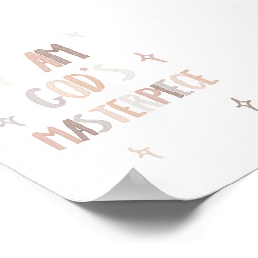 Wasserfarbenneutrales Meisterwerk Gottes Poster (Ecke)