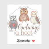 Wasserfarbenöfeln Owlways a Hoot Aufkleber (Blatt)