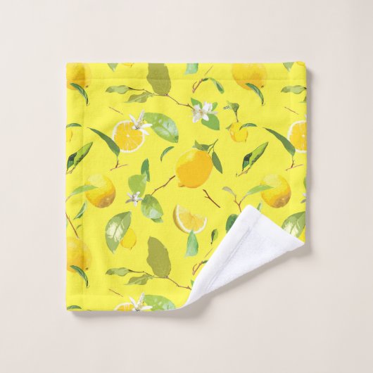 Wasserfarbenöle und Blätter 4 Badhandtuch Set (Waschlappen)